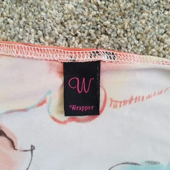 Coral and Blue Floral Dress - Picture 3 of 3